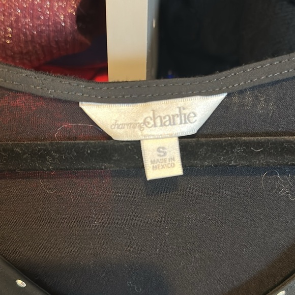 Charming Charlie black sleeveless studded top size S - Picture 2 of 3